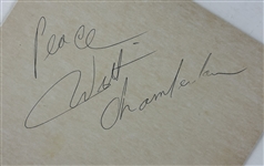 Wilt Chamberlain Signed 8 x 8.5 Page (Beckett/BAS LOA)
