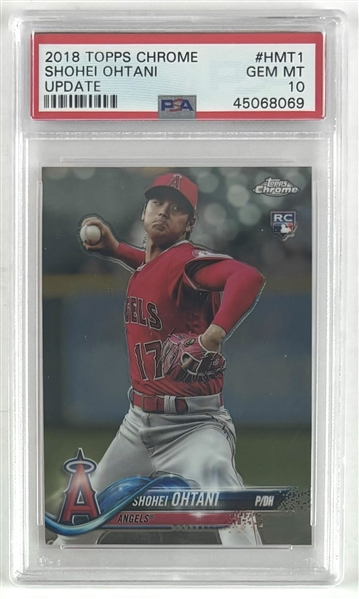 Shohei Ohtani Rookie 2018 Topps Chrome #HMT1 Graded Gem Mint 10! (PSA/DNA Encapsulated)
