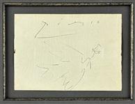 Pablo Picasso Incredible Signed Album Page w/ ULTRA-RARE Original Dove of Peace Artwork! (Beckett/BAS)