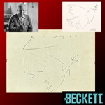 Pablo Picasso Incredible Signed Album Page w/ ULTRA-RARE Original Dove of Peace Artwork! (Beckett/BAS)