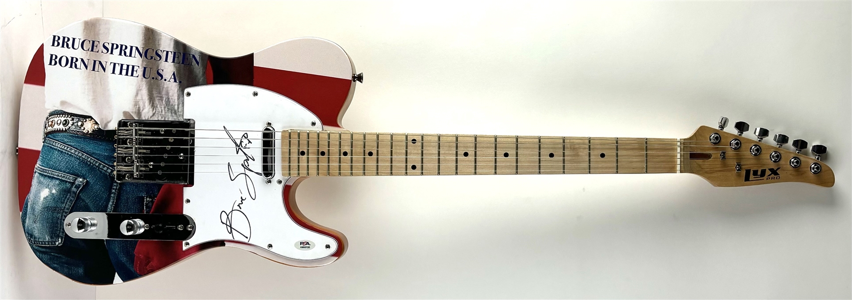 Bruce Springsteen Signed Custom "Born in the U.S.A." Graphic Guitar (PSA/DNA LOA)