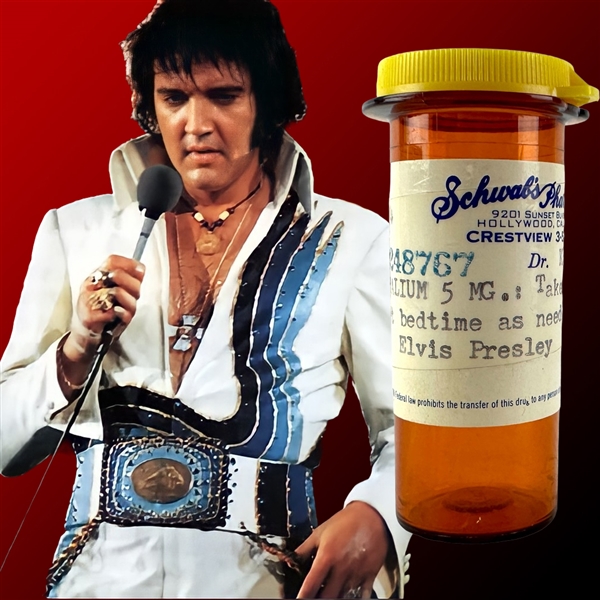 Elvis Presleys Prescription Container for Valium - From the Collection of His Las Vegas Physician Dr. Elias Ghanem