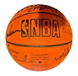 1973 New York Knicks (World Champs) Team Signed Commemorative NBA Leather Game Model Basketball (15 Sigs)(JSA LOA)