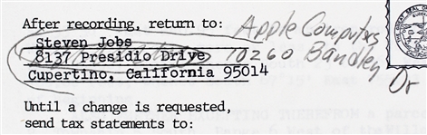 Steve Jobs RARE Signed Real Estate Document to Purchase Land in Yamhill County, OR - The Area That Inspired the Apple Name! (Beckett/BAS LOA)