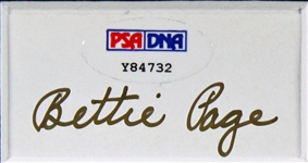 Bettie Page Signed Segment w/ Giclee in Framed Display (PSA/DNA Sticker)