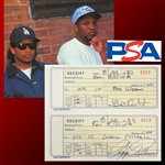 NWA: Eazy-E & MC Ren Signed Cash Receipts from 1989 NWA Summer Tour with RARE Legal Name Autographs! (PSA/DNA Encapsulated & LOA) 