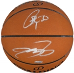 LeBron James & Stephen Curry Dual Signed NBA Leather Game Model Basketball (Beckett/BAS & PSA/DNA LOAs)