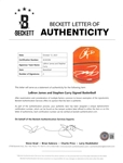 LeBron James & Stephen Curry Dual Signed NBA Leather Game Model Basketball (Beckett/BAS & PSA/DNA LOAs)