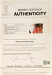 Michael Jordan Hand Signed 13 x 17 1992 Barcelona Olympics Promotional Poster in Framed Display (Beckett/BAS LOA)