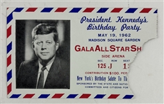 JFK & Marilyn: Original Used Ticket from President Kennedy's 1962 Birthday Celebration at Madison Square Garden - Marilyn Sings Happy Birthday Mr. President