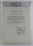Beach Boys Signed 1967 Document Relating to Meeting as Directors of The Beach Boys International Fan Club (PSA/DNA Encapsulated & LOA)