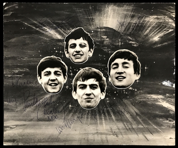 Beatles: Fully Group Signed 1963 "Thank Your Lucky Stars" Broadcast-Used Title Card w/ Production Contract! (Beckett/BAS)(Caiazzo)