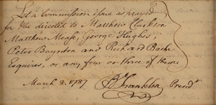 Benjamin Franklin Document Signed Three Months before Constitutional Convention of 1787! (PSA/DNA Encapsulated)