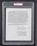 Howard Hughes Signed Contract in Framed Display w/ Gem Mint 9 Autograph! (PSA/DNA Encapsulated)