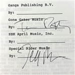 Tom Petty Signed Publishing Agreement for The Traveling Wilburys Vol. 3 Album Release (PSA/DNA)
