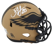 Brian Dawkins Signed Eagles Salute to Service II Mini Helmet (Beckett/BAS Witnessed)