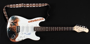 Star Wars: Peter Mayhew Signed Chewbacca Graphic Electric Guitar (PSA COA)