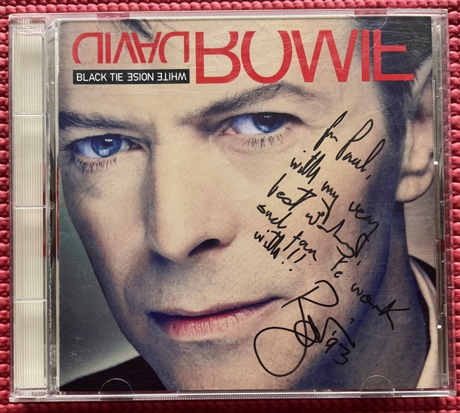 David Bowie Dual-Signed "Black Tie White Noise" CD Insert & Disc (PSA/DNA LOA)