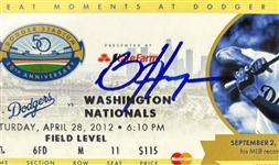 Bryce Harper Signed 2012 Ticket w/ Gem Mint 10 Auto! Harper's Debut,1st Hit! (PSA/DNA Encapsulated)
