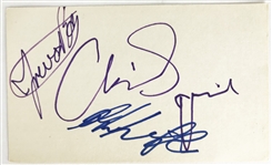 Yes: Group Signed 3 x 5 Index Card w/ White, Squire & Rabin (Beckett/BAS LOA)