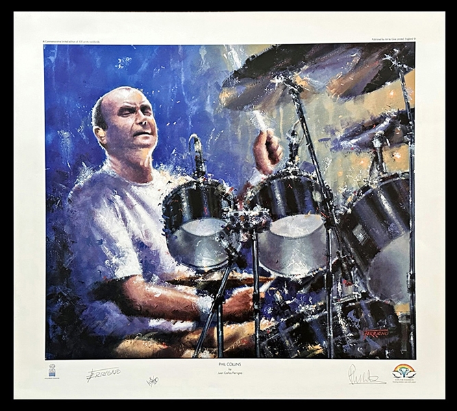 Music Legend PHIL COLLINS RARE Signed LTD Edition 27"x 24" Lithograph #108/500 (Hope For Tomorrow LOA)