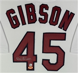 Bob Gibson Signed Ltd. Ed. Cardinals Stat Jersey in Framed Display (Beckett/BAS LOA)