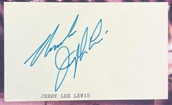 Lot of 2: Jerry Lee Lewis Signed Index Card and Album (Beckett/BAS)