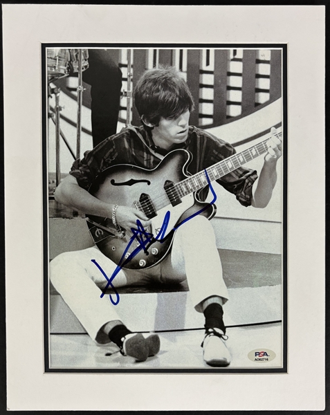 Rolling Stones: Keith Richards Signed 8.5" x 11" Magazine Photo in Matted Display (PSA/DNA LOA)