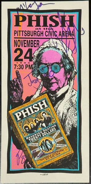 Phish: Fully Group Signed 4.25" x 8.75" Handbill (Beckett/BAS)