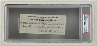 Orville Wright Signed 1922 Check to Explorer Vilhjalmur Stefansson (PSA/DNA)