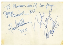 The Beatles: Group Signed 1963 Parlophone Records Promotional Card Exeter (Beckett/BAS & Tracks UK LOAs)
