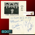 The Beatles: Group Signed 1963 Parlophone Records Promotional Card Exeter (Beckett/BAS & Tracks UK LOAs)