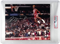 Michael Jordan Superb Signed 8 x 10 Color Photo from Legendary 1988 Slam Dunk (UDA Hologram & PSA/DNA Encapsulated)