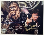 Star Wars: Harrison Ford & Peter Mayhew Superb Signed 8 x 10 Official Pix Photograph (Beckett/BAS LOA)