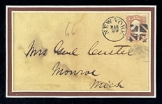 Rare General George Custer Handwritten Envelope Addressed to Mrs. General Custer in Custer's Last Stand Display (JSA LOA)