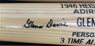 Lot of 3 Signed Bats: Glen Davis, Bob Feller, and Denny McClain (Third Party Guarantee) 