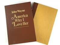 John Wayne Autographed The Cowboy Custom Display including an Original Gary Sanderup Signed Print and First Edition copy of the book America: Why I Love Her written by Wayne (PSA/DNA)