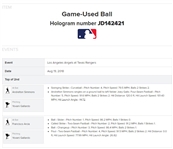 Shohei Ohtani Game Used & Signed OML Baseball :: Used 8-19-2018 TEX vs LAA (MLB Holo & PSA/DNA)