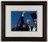 President Donald Trump Signed Iconic Fist Pump Assassination Attempt Photograph - Only One Known to Exist! (Beckett/BAS LOA) 