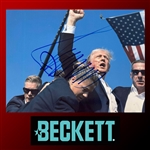 President Donald Trump Signed Iconic Fist Pump Assassination Attempt Photograph - Only One Known to Exist! (Beckett/BAS LOA) 