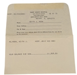Keith Moon Insurance Copy Receipt of 21 Day Hospital Stay at St. Johns Hospital 
