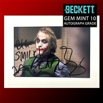 Heath Ledger Incredibly Rare Signed Official 8 x 10 Warner Bros Photograph as The Joker from The Dark Knight with Beckett/BAS Graded GEM MINT 10 Autograph!