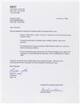 Steve Jobs ULTRA RARE Typed Signed 1986 Letter of Employment - Jobs Offers Employment at NeXT to Desired Recruit! (Beckett/BAS LOA)