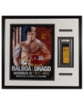 Sylvester Stallone & Dolph Lundgren Signed 16 x 20 Photo W/ Ticket for Rocky IV Filming (Auto Mint 8 & 10 Grades!)(PSA/DNA Encapsulated & LOA)