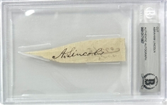President Abraham Lincoln Choice Signed Document Segment (Beckett/BAS Encapsulated)