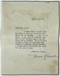Eleanor Roosevelt Amazing Typed Signed Letter With Extraordinary Content About FDR's Passing (Third Party Guaranteed)