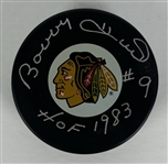 Bobby Hull Signed & Inscribed Chicago Blackhawks Hockey Puck (Third Party Guaranteed)