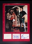 Robin Williams, Dustin Hoffman, & Bob Hoskins Signed Index Cards in Framed Hook Display (ACOA)