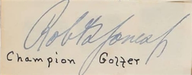 Robert T Jones Pre-Accident Signed 1.25 x 2.75 Album Page (Third Party Guaranteed)
