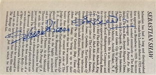 Star Wars: Sebastian Shaw Vintage Signed 2.5 x 4.5 Biography Page (Third Party Guaranteed)
